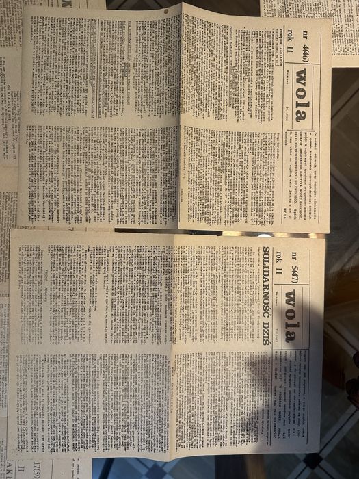 Kolekcja 12 szt pism podziemnych WOLA Solidarność 1983 Stan BDB