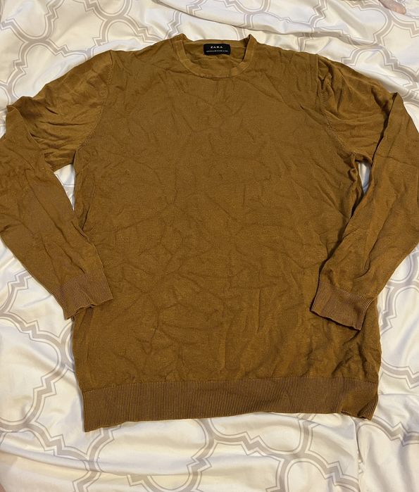 Sweter męski z długim rękawem Zara M brązowy