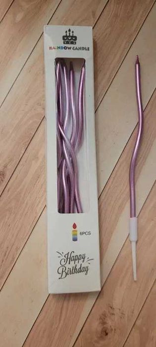Zestaw 2x Fioletowe Świeczki Urodzinowe – 15 cm | Kręcone Eleganckie – 12 sztuk