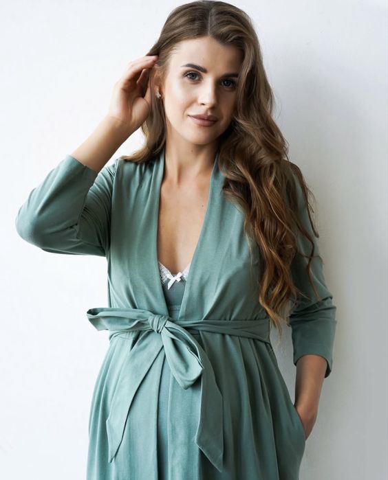 Комплект халат та сорочка для вагітних та годуючих матусь