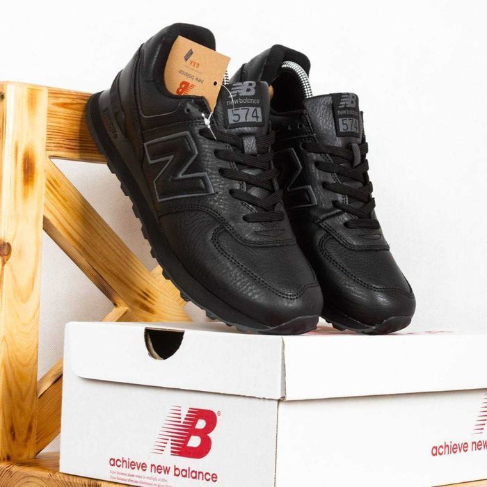 (1313) Кросівки New Balance 574 повністю чорні (41-46) nb нб NB