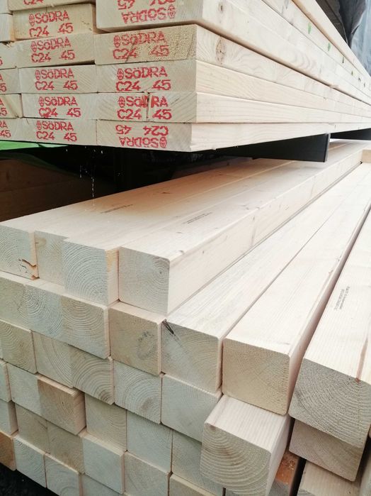 Drewno konstrukcyjne, KVH, kantówki strugane, suszone, świerk, 100x100