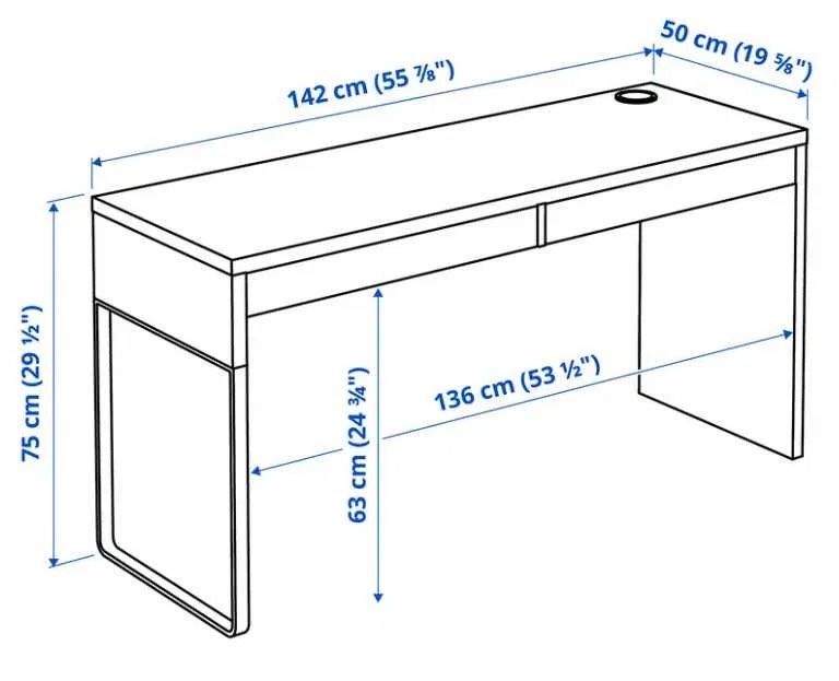 Secretária mais módulo de gavetas MICKE/Ikea