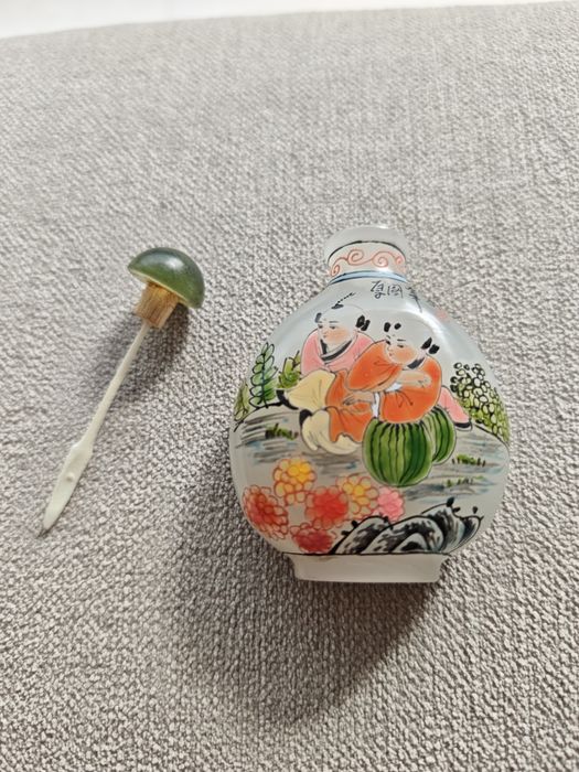 Raro Frasco Rapé Chinês Vintage (Snuff Bottle) - Pintado à mão