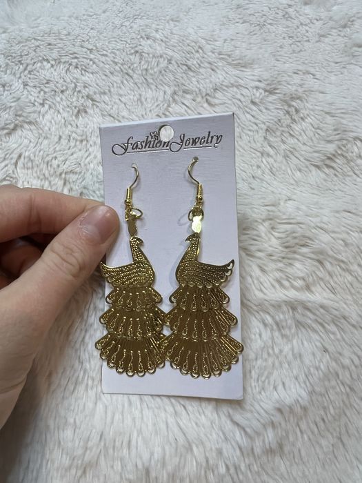 Kolczyki pawie peacooks Fashion Jewelry lekkie długie szykowne glamour