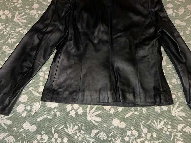 Casaco blazer preto em pele verdadeira Tiagu's