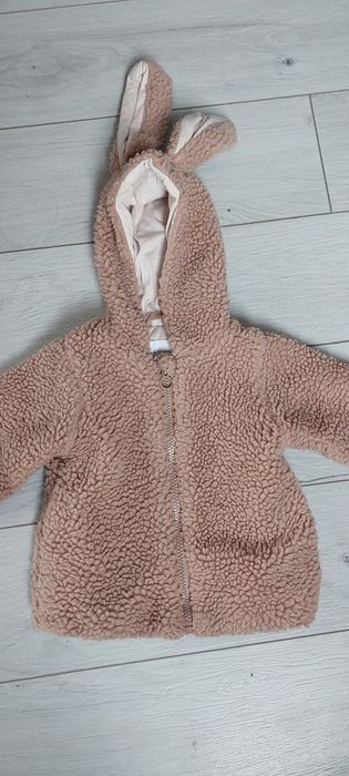 Ciepła bluza misiek baranek z uszami kurtka 68 fox bunny