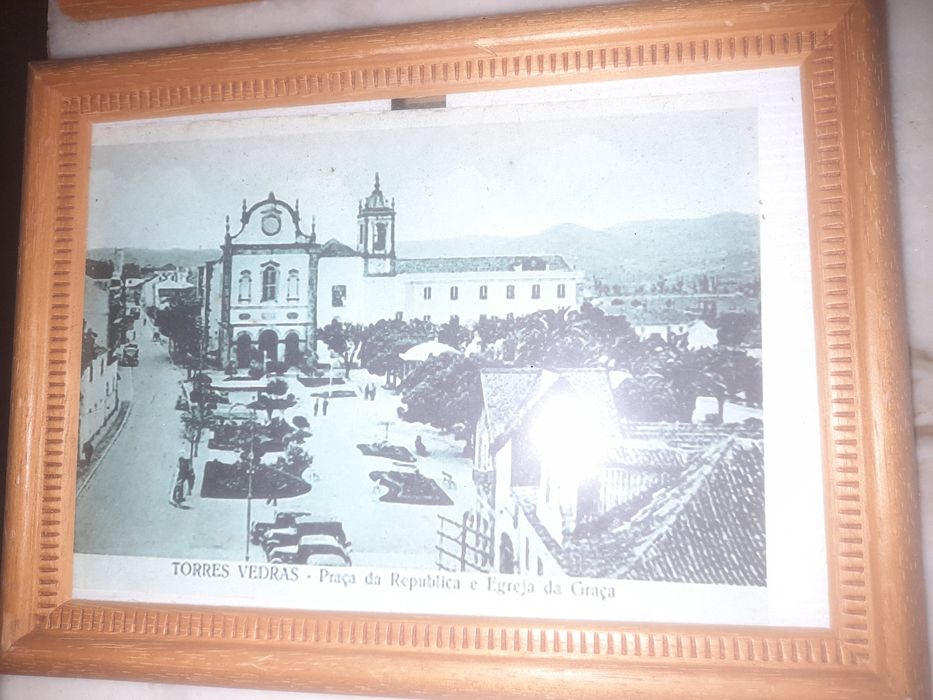 Conjunto de 2 Quadros com Fotografias Antigas Cidade Torres Vedras