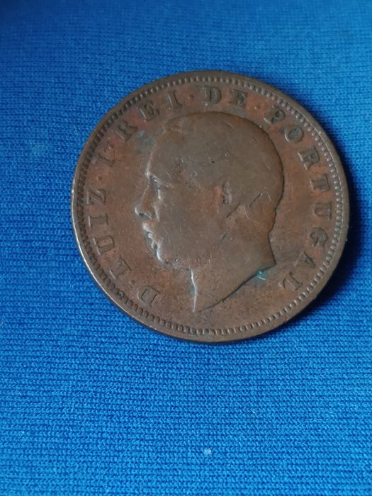 Moeda XX Reis de 1883 Antiga Portuguesa
