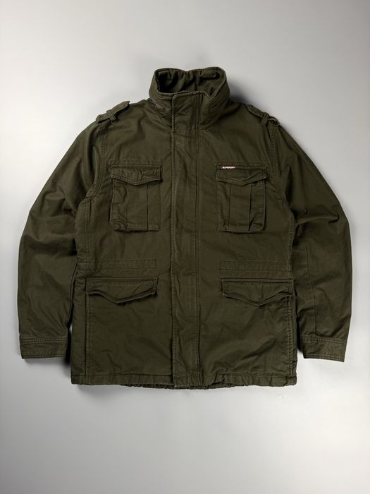 Мужская куртка парка Superdry Military M65 хаки оливковая шерпа размер 2XL