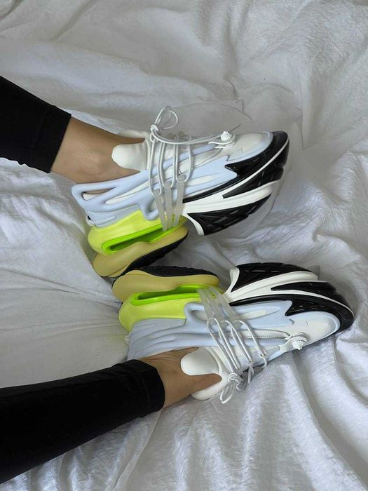 Кросівки Balmain Unicorn Low-Top White/Green premium