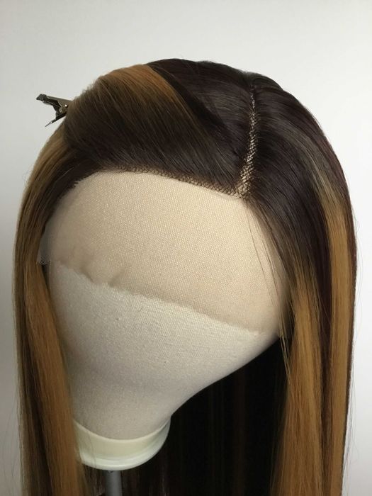 peruka syntetyczna włosy proste baleyage 60 cm
