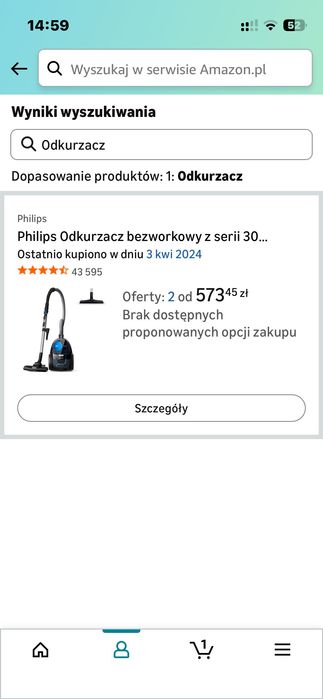 Philips Odkurzacz bezworkowy z serii 3000 używany
