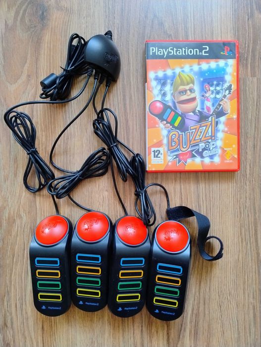 PlayStation 2 Slim - SCPH 90004 - 2 Pady - Buzzery - Buzz Pop Quiz