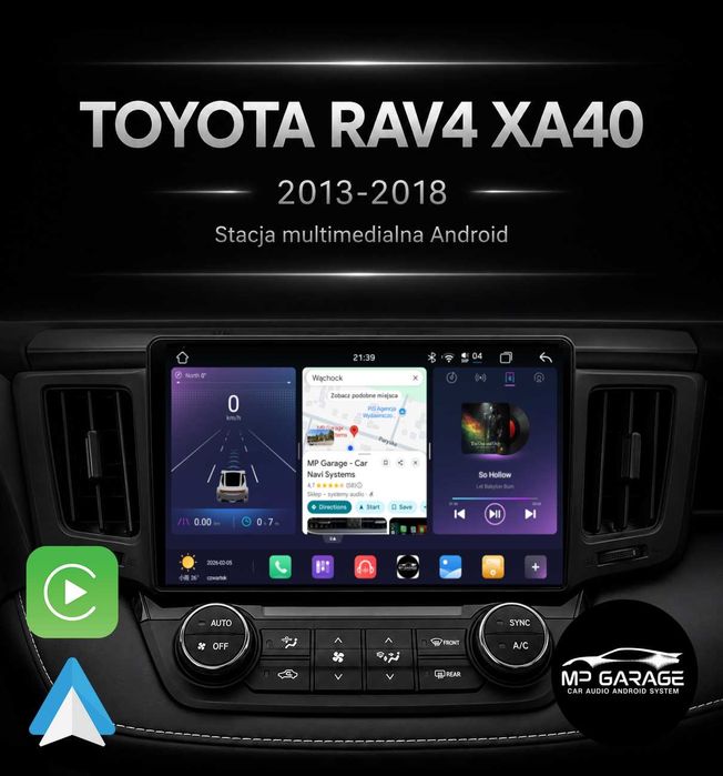 Nawigacja Android_14 TOYOTA RAV4 2012/2018 LTE DSP 4G Qled  CarPlay/AA Gw.PL