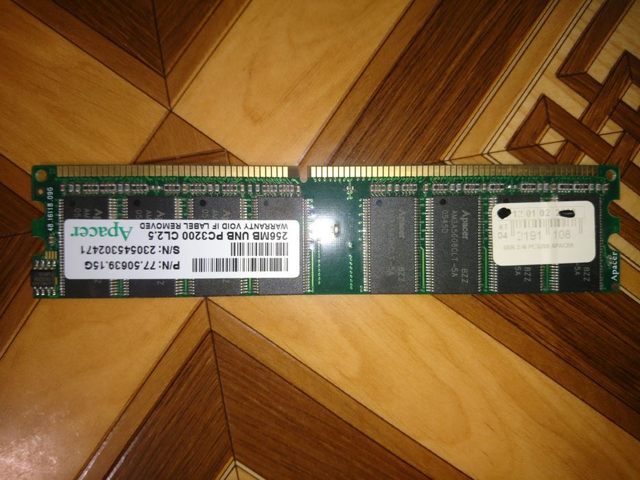 Оперативна пам'ять Apacer DDR 256 мб