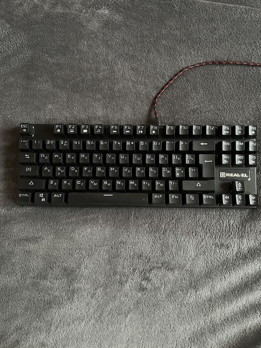 Klawiatura mechaniczna gamingowa na Blue Switchach REAL-EL M28 TKL RGB
