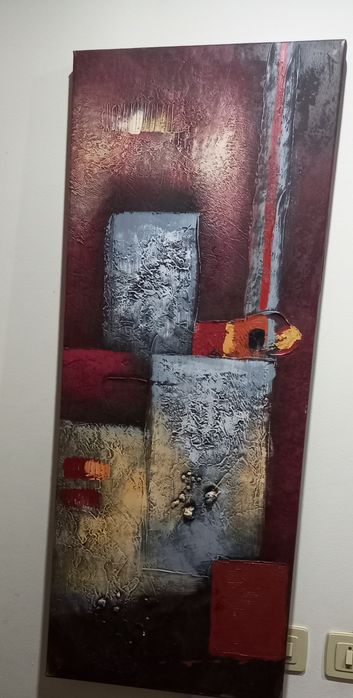 tela pintura parede em acrílico sem autor 100×40cm