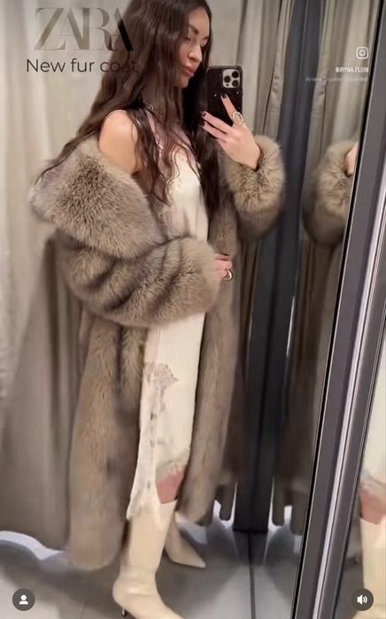 Нова довга  шуба від  Zara