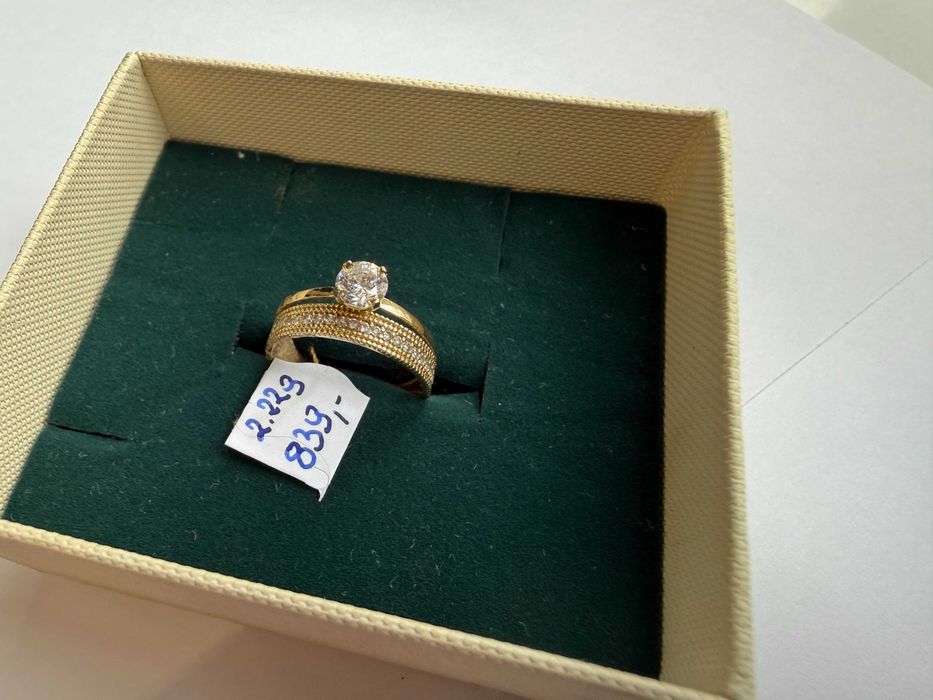 piękny złoty pierścionek p. 585 / 14 karatów, r. 15