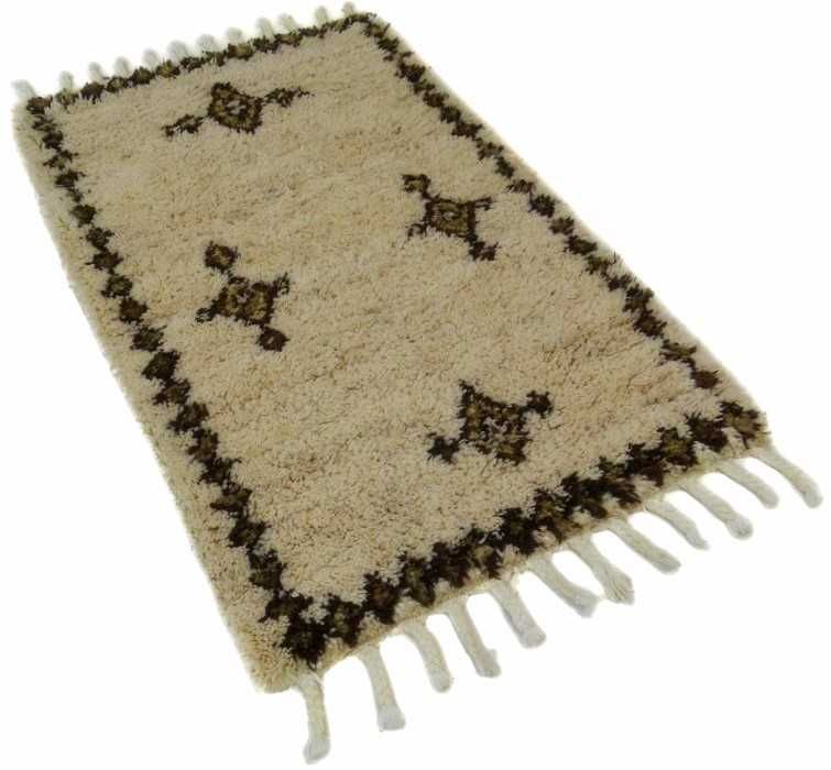 Tapete BERBERE BENI OURAIN, manual de Lã, 155cm x 100cm, muito espesso