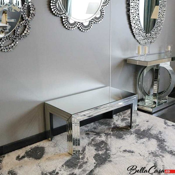 Ława Glamour Szklana Lustrzana Prostokątna