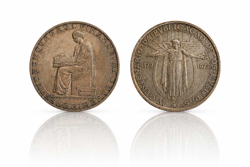 Duas Raras Moedas de PRATA Portuguesas, 1953 e 1972