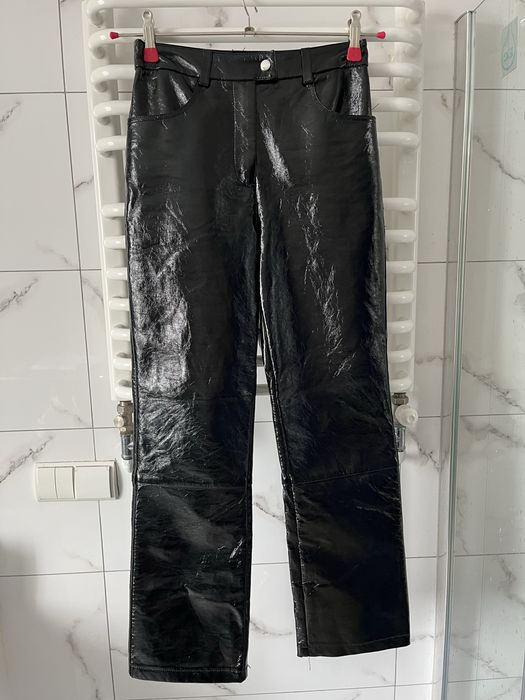Spodnie skórkowe damskie czarne TopShop roz S