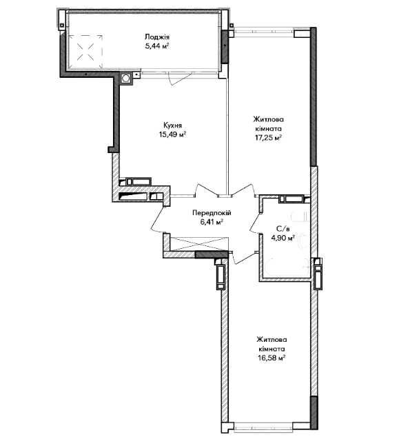 Простір для життя: Велика 2-к квартира в малоповерховому будинку
