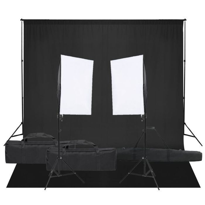 Vidaxl Fotograficzny Zestaw Studyjny Z Lampami I Tłem