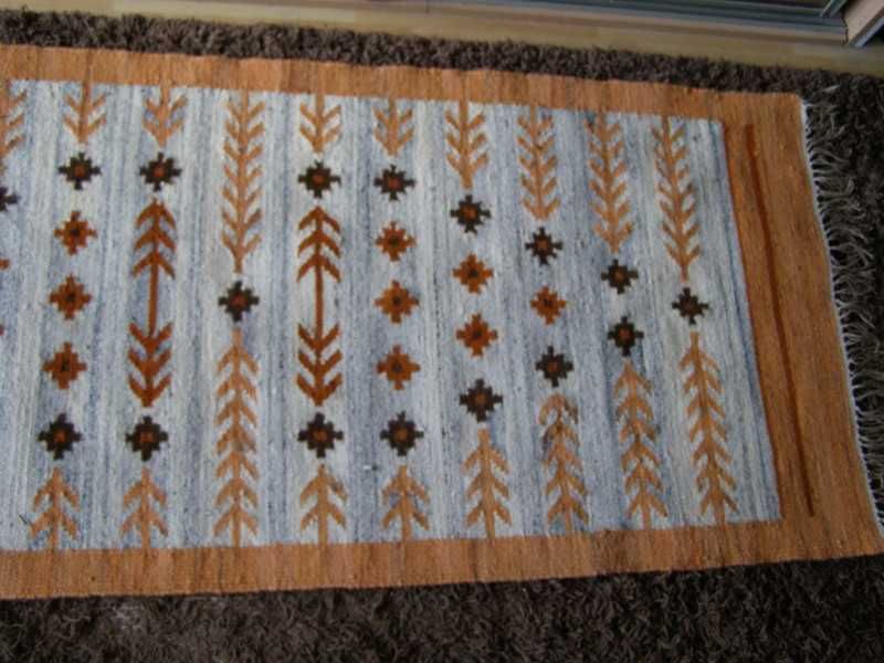 Kilim PRL "Krzyżyki i gałązki " II poł. XXw.