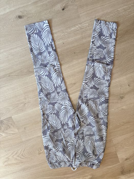 Spodnie dresowe Zabaione M 38 wiskoza liście fiolet biel boho
