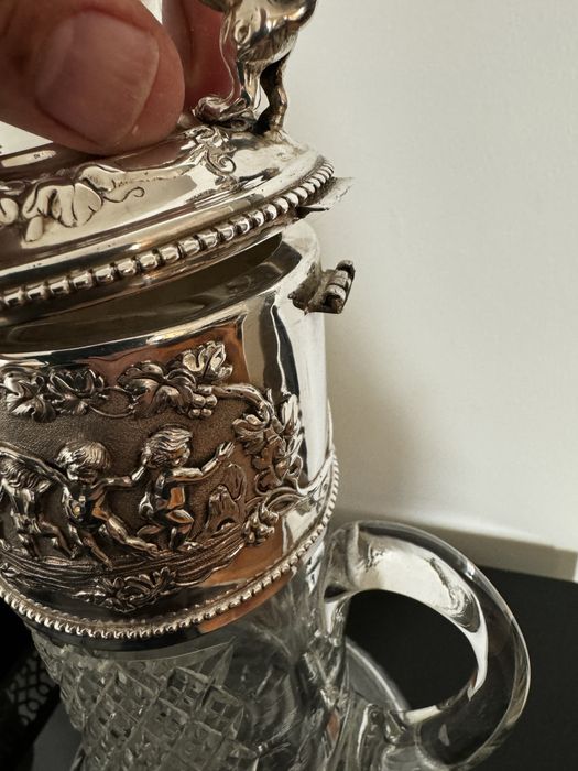 Jarro de Cristal com prata (casquinha)