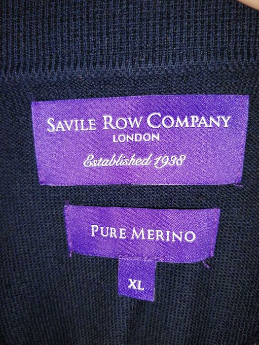 SAVILE Row Company London Pure Merino Sweter Męski XL Wełna 100% Super Stan
