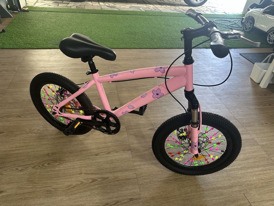 Bicicleta criança roda 18 rosa nova menina