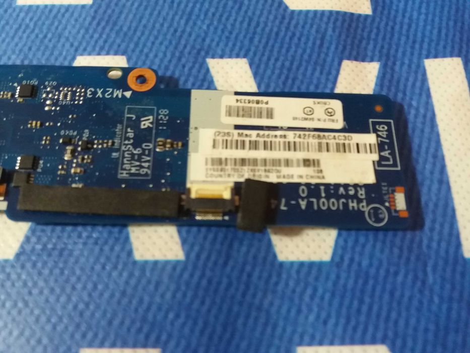 плата Lenovo Tablet 2 64gb, LA-7461P, PHJ00(рабочая/заменить разъёмы)