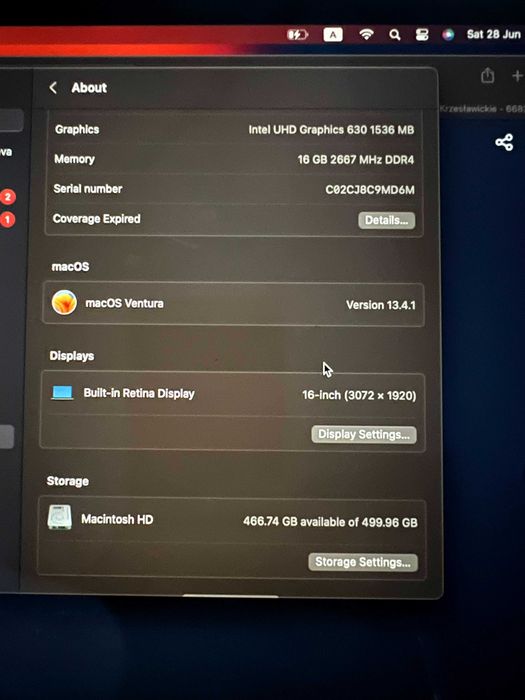 Macbook pro 16-inch 1500 zlt