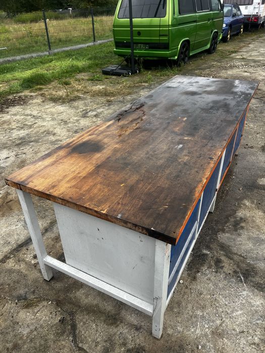 Profesjonalny stół warsztatowy RAU 250 cm – pancerny, z szufladami