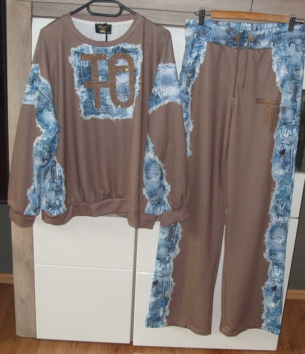 T.A.T.U śliczny dres mleczna czekolada _cyrkonie_ r. L/XL