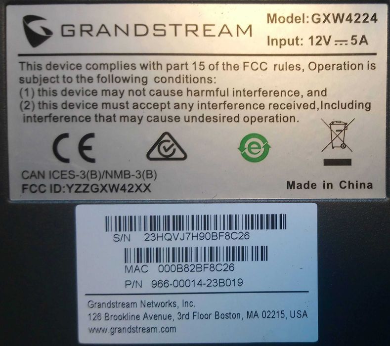 Аналоговый голосовой шлюз Grandstream GXW4224 (в наличии 2 шт.)