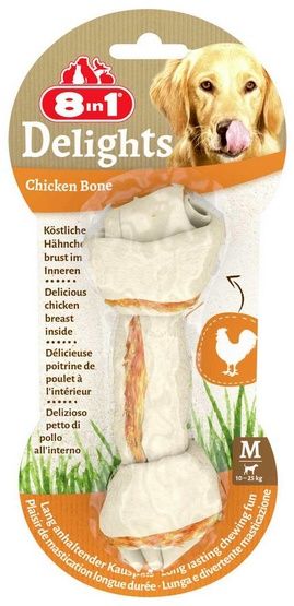 Kość prasowana z kurczakiem dla średnich psów - redukuje osad nazębny