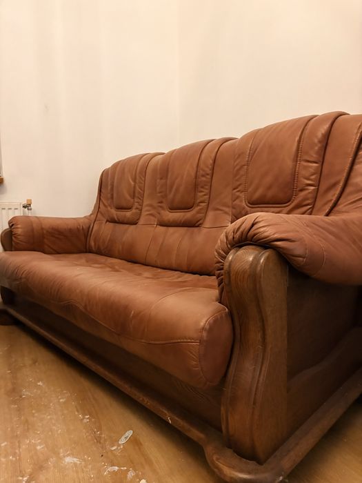 Komplet kanap skórzanych