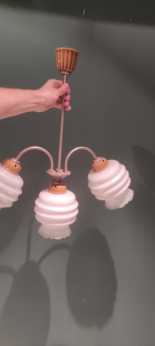 Żyrandol prl polam wieliczka retro vintage lampa