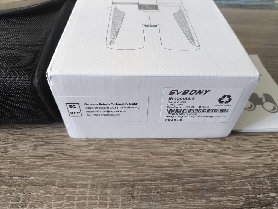 Бинокль Svbony SV202 10X42 ED, водонепроницаемый, полный комплект