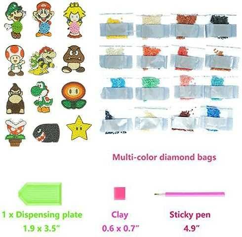 U45, Naklejki do malowania diamentami 5D haft diamentowy MARIO