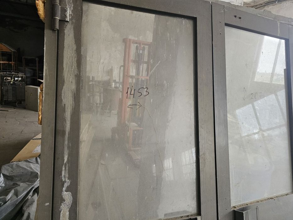 Двері алюмінієві двостворчаті 1455х2070