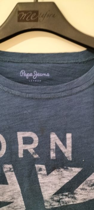 T-shirt ciemnoniebieski z nadrukiem,Pepe jeans
