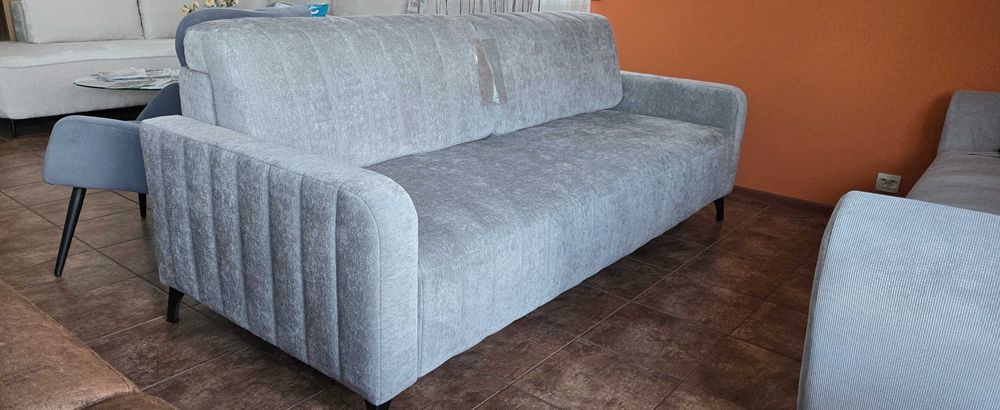 Sofa 222 cm z funkcją spania DL szara GRANDE Libro