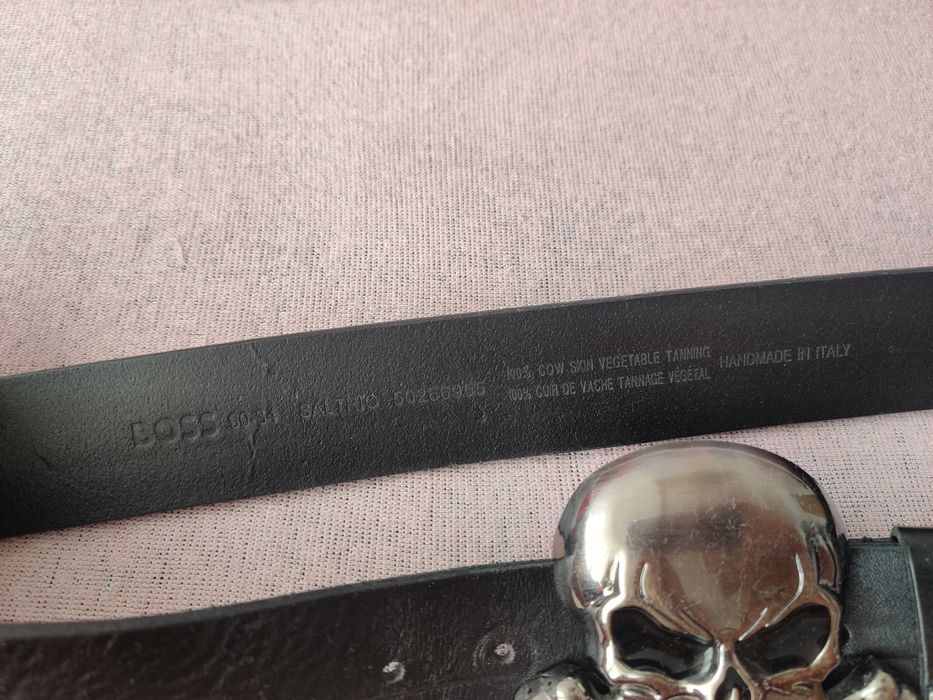 Hugo Boss pasek do spodni oryginalny czarny okazja pas skórzany skóra naturalna