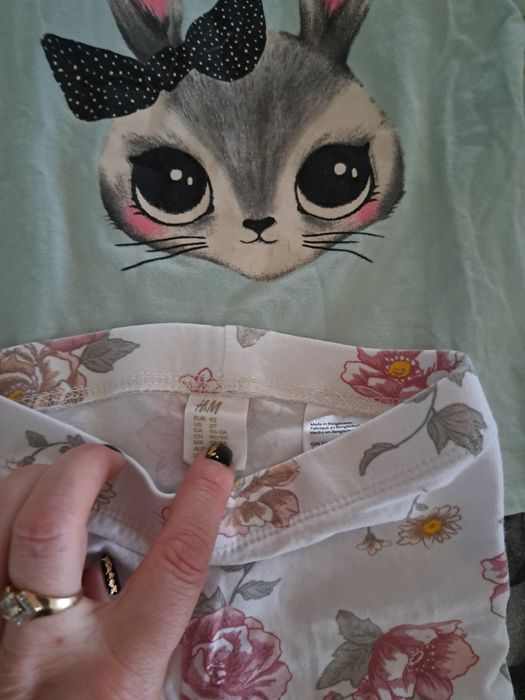 Komplecik h&m 92 bluzeczka i leginsy
